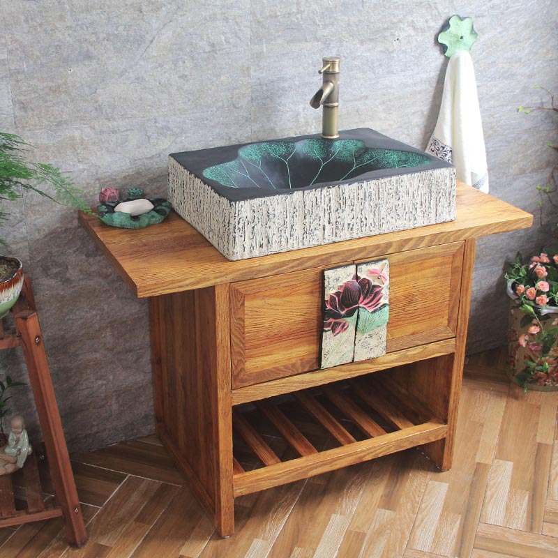 极速中式复古洗脸盆浴室柜台上盆家用洗手盆卫生间艺术方形洗漱台