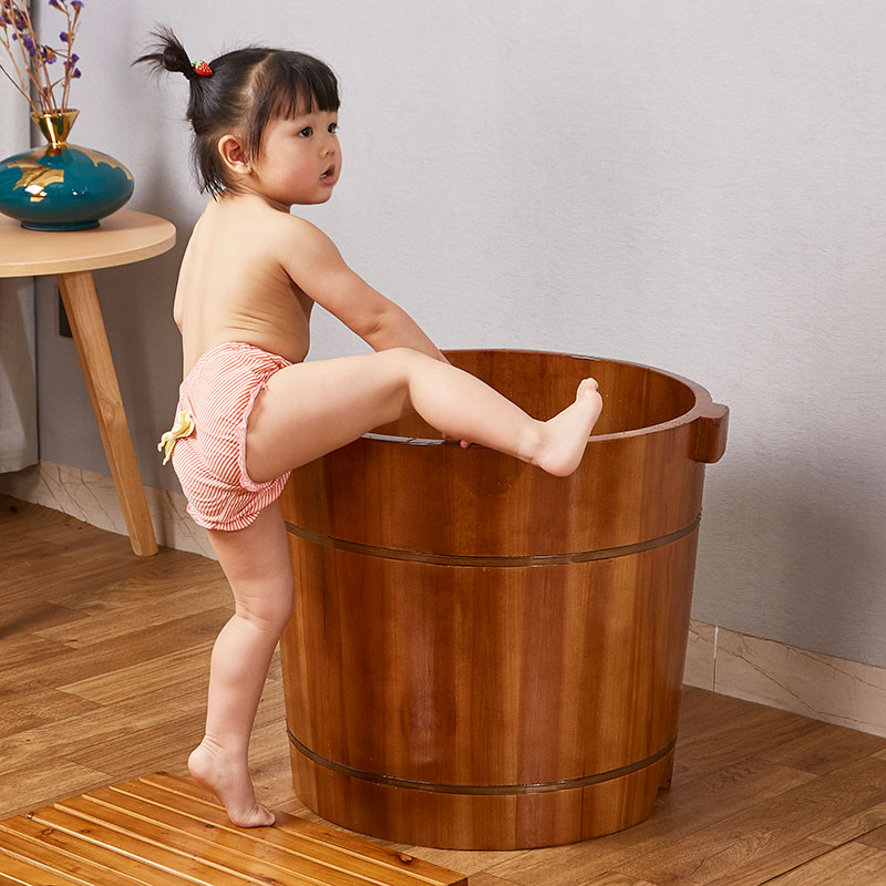 推荐儿童泡澡桶洗澡桶实木保温浴桶木桶小户型洗澡泡澡浴缸木质泡