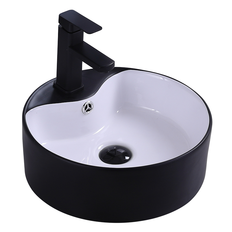 推荐现代简约洗手盆陶瓷椭圆形方形洗手池洗面盘洗脸盆黑色北欧台