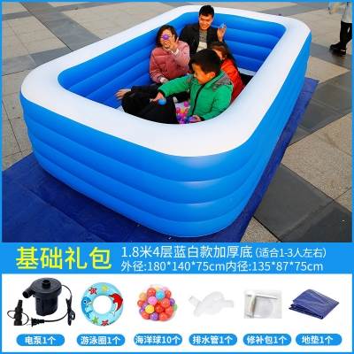 。家用夏季儿童充气游泳池成x人家庭游泳J池玩水加厚浴缸超大号婴