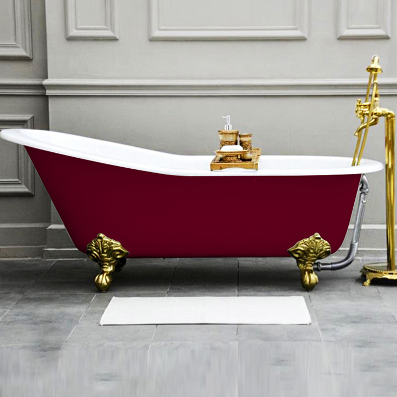 独立式铸铁浴缸别墅家用成人搪瓷陶瓷G进口加厚釉面欧美复古贵妃