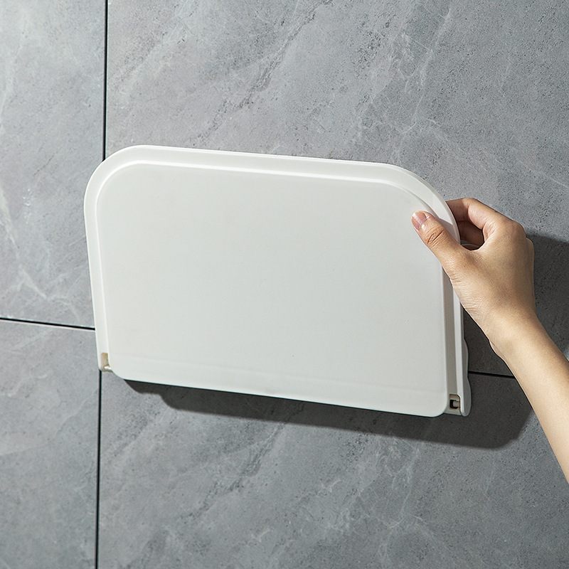壁挂折叠置物架浴室卫生t间免打孔放毛巾手机杂物简约塑料收纳托
