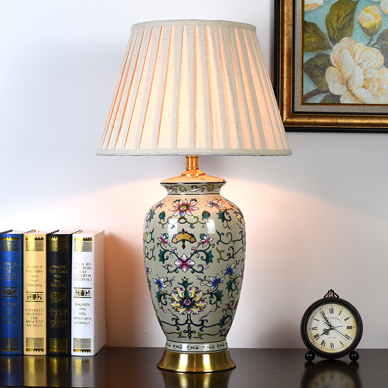 高档essonio意大利美式复古台灯床头客厅边几装饰卧室新中式陶瓷
