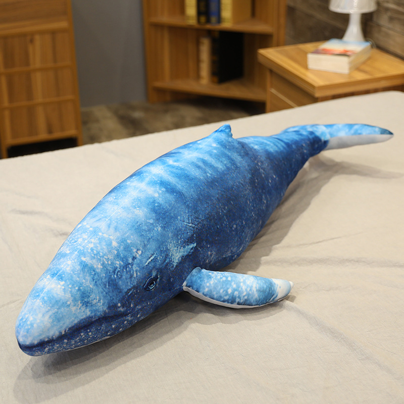 高档日本大阪蓝鲸鱼抱枕毛绒公仔玩具女生床上仿真靠垫陪睡玩偶布