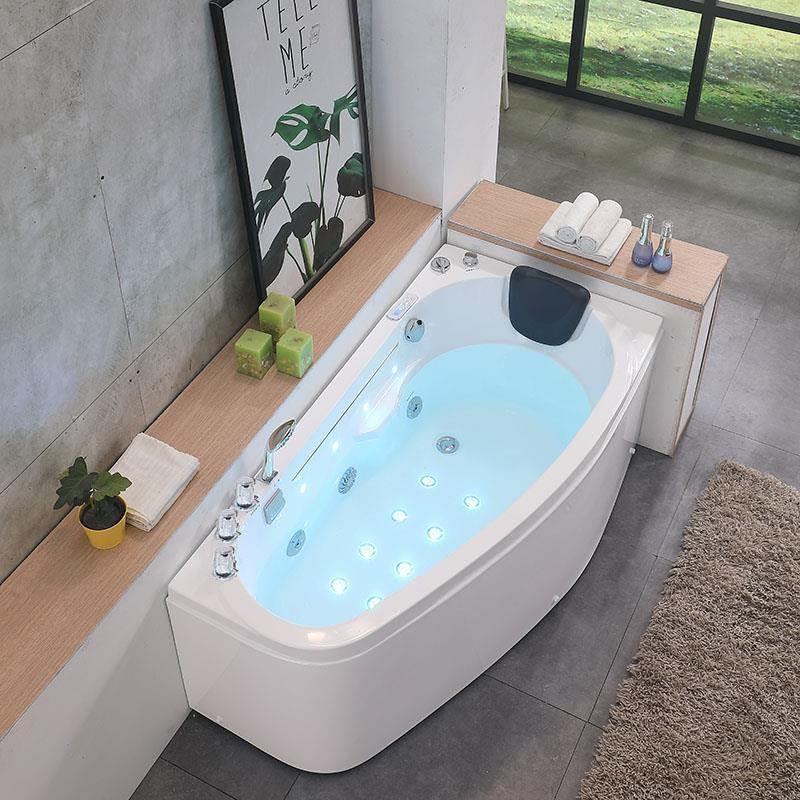 家用小户型扇形弧形亚克力浴缸按摩恒温独立式冲浪日式浴盆1.31.7