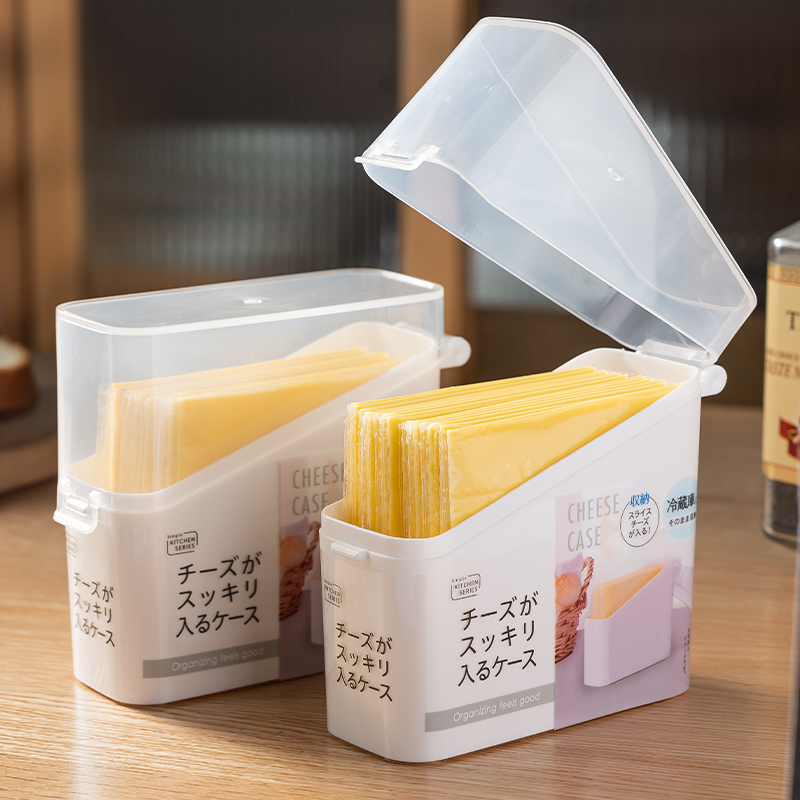 日本芝士片收纳盒冰箱侧门奶酪片储物保鲜盒黄油专用分装整理神器