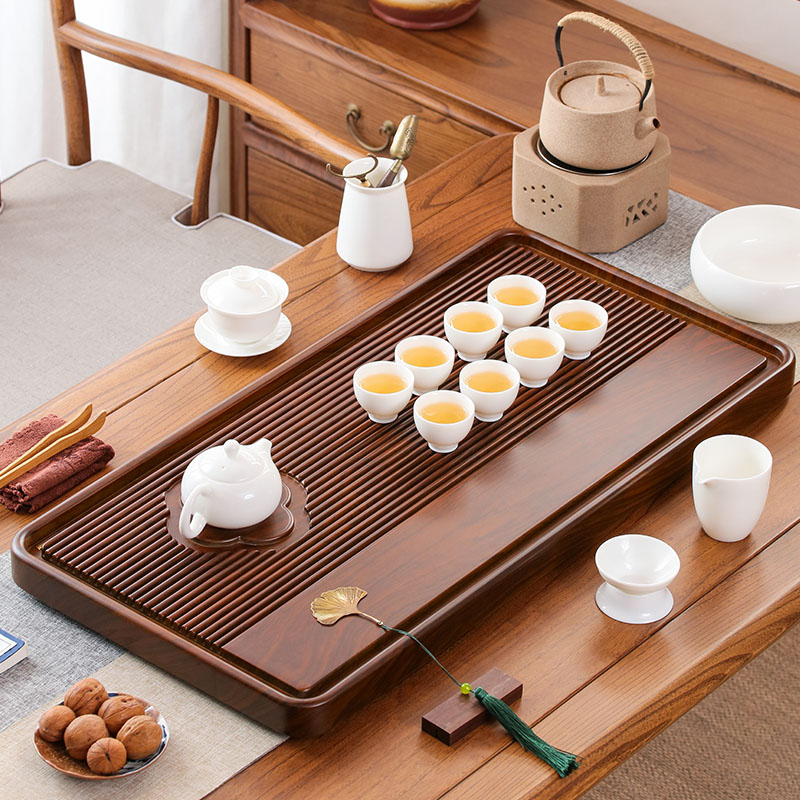 茶盘实木家用排水整块简约功夫茶具中式现代长方形大号电木款茶台