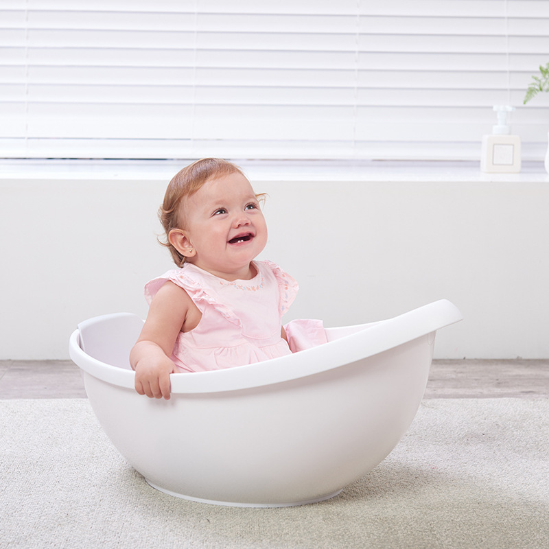 新生婴幼儿洗澡桶加厚蛋形折叠浴盆宝宝沐浴桶1岁儿童坐躺洗浴缸