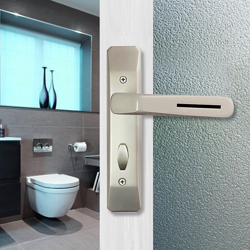 精品钛镁合金卫生间门锁无钥匙卫浴门厕所门家用洗手间双面门把手