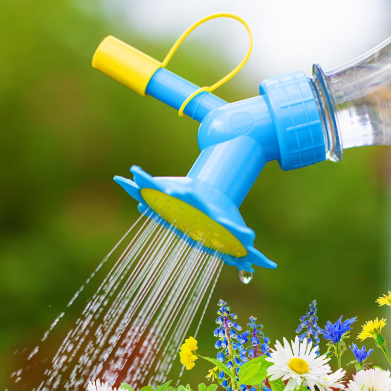 多功能浇花喷头水壶饮料瓶双头花洒喷头花园两用洒水器配件喷壶头