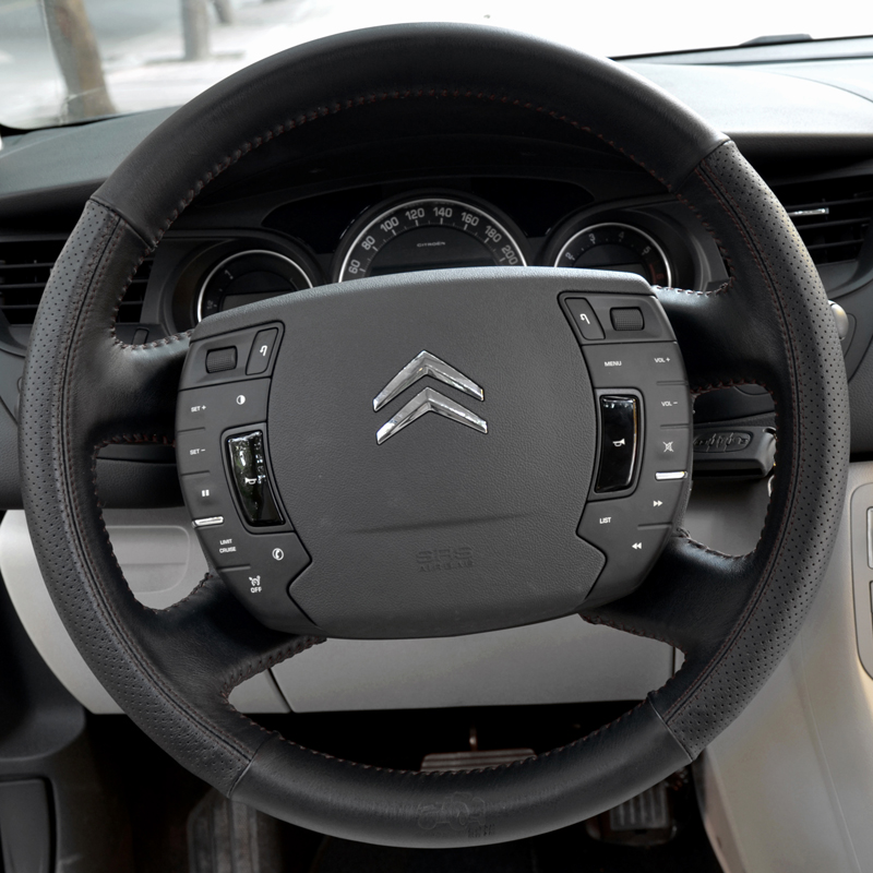carshow2012款雪铁龙 C5 专用真皮手缝方向盘套 汽车内饰用品把套
