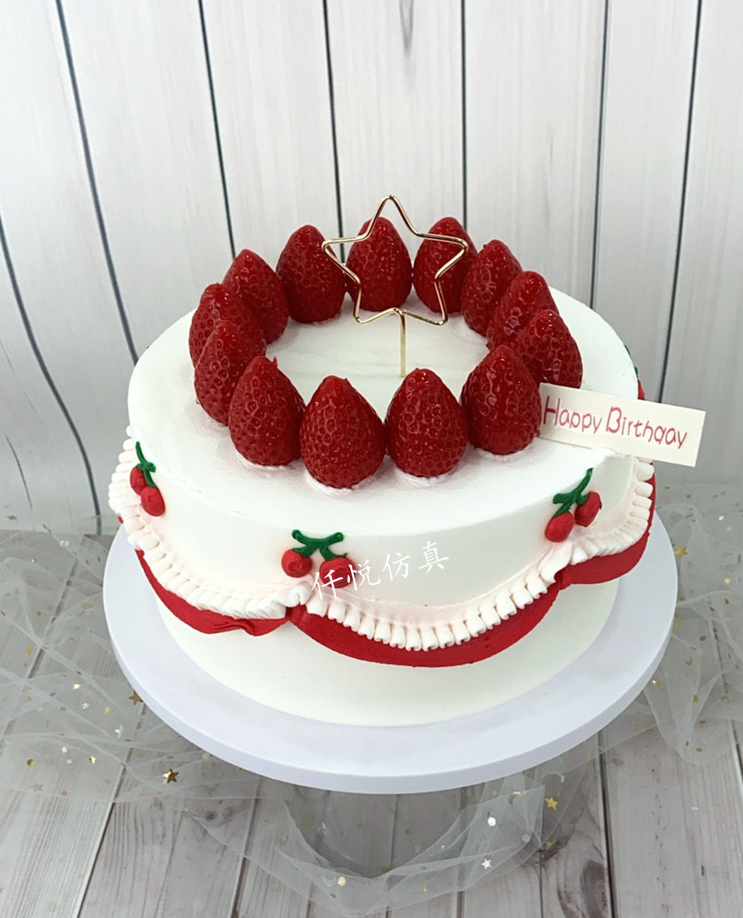 仿真蛋糕模型新款网红创意简约欧派水果卡通奶油生日样品展示