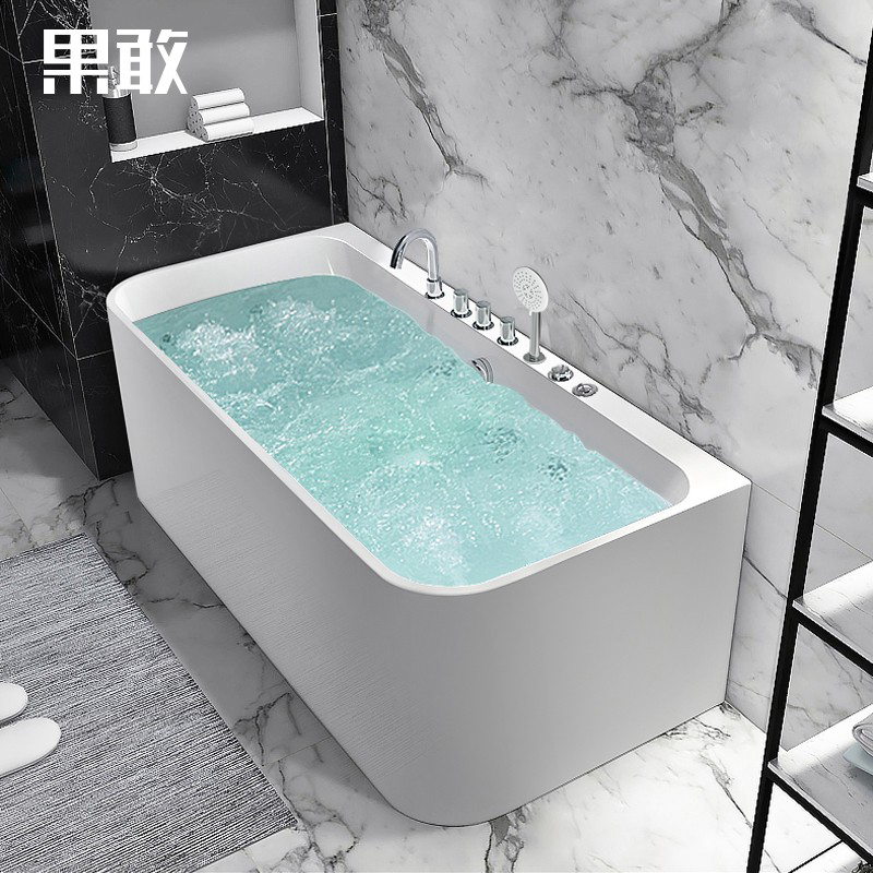 厂果敢日式保温泡澡浴缸小户型家用智能按摩深泡浴盆1.3-1.8米335