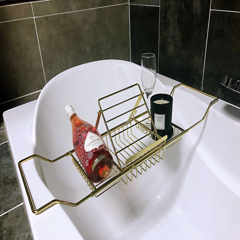 浴缸置物架架子浴室卫生间收纳架多功能伸缩浴缸泡澡支架浴缸托盘