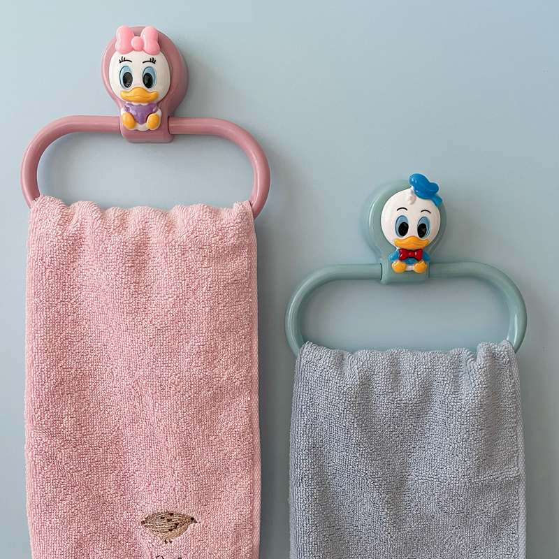 创意圆环宝宝毛巾架幼儿园儿童可爱免打孔毛巾挂卫生间浴室宿舍