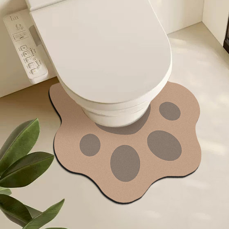 浴室卫生间马桶U型地垫厕所软硅藻泥吸水脚垫防水防溅尿脚踏垫子