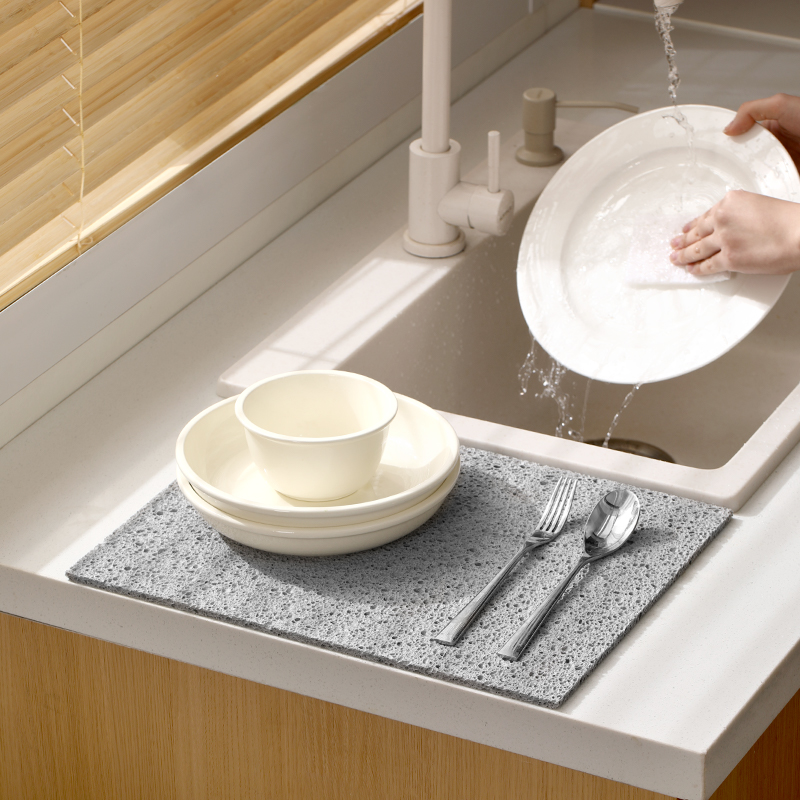 厨房台面吸水垫可裁剪木浆棉海绵洗碗池沥水垫水龙头防溅垫隔热垫
