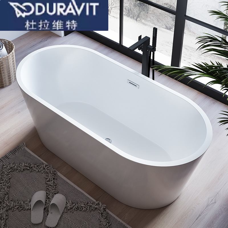 杜拉维特独立式亚克力酒店工程民宿浴缸成人家用双人椭圆形大浴盆