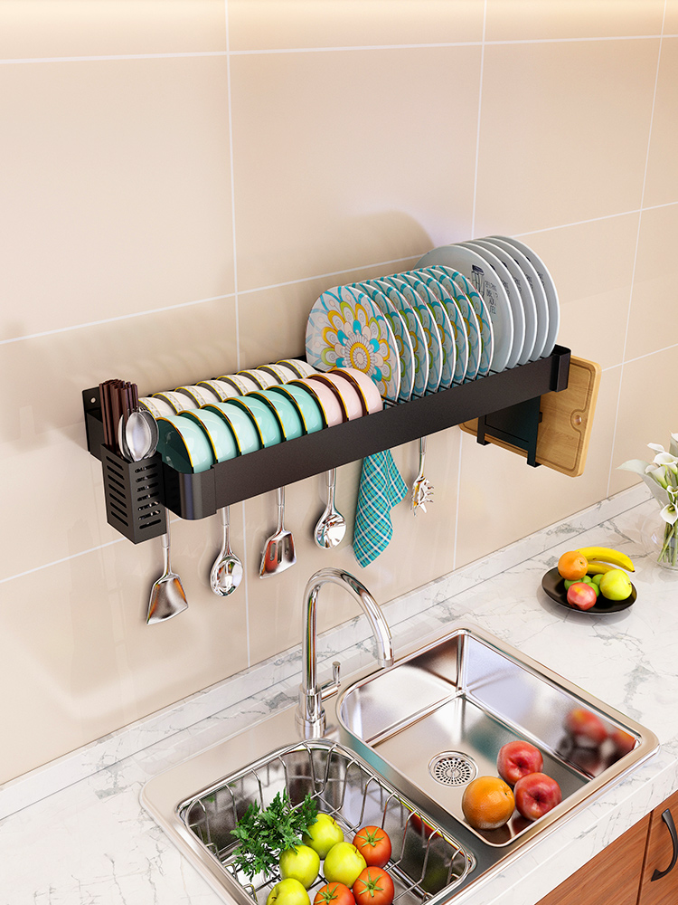 厨房水槽置物架壁挂式沥水碗架多功能水池洗碗槽放碗盘碗碟收纳架