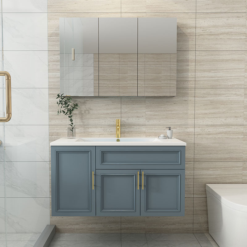 新款浴室柜组合现代简约实木北欧挂墙式橡木洗脸池盆卫生间洗漱台