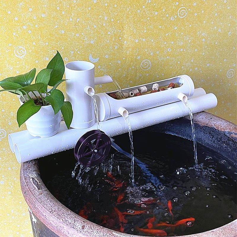 过滤器小型三合一净水循环系统瀑布家用浴缸圆形瓷缸养鱼池过滤盒
