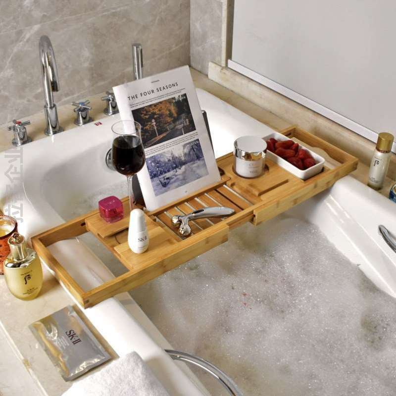 伸缩浴缸手机浴缸感轻奢可泡澡平板高级多功能架子置物架支架伴侣