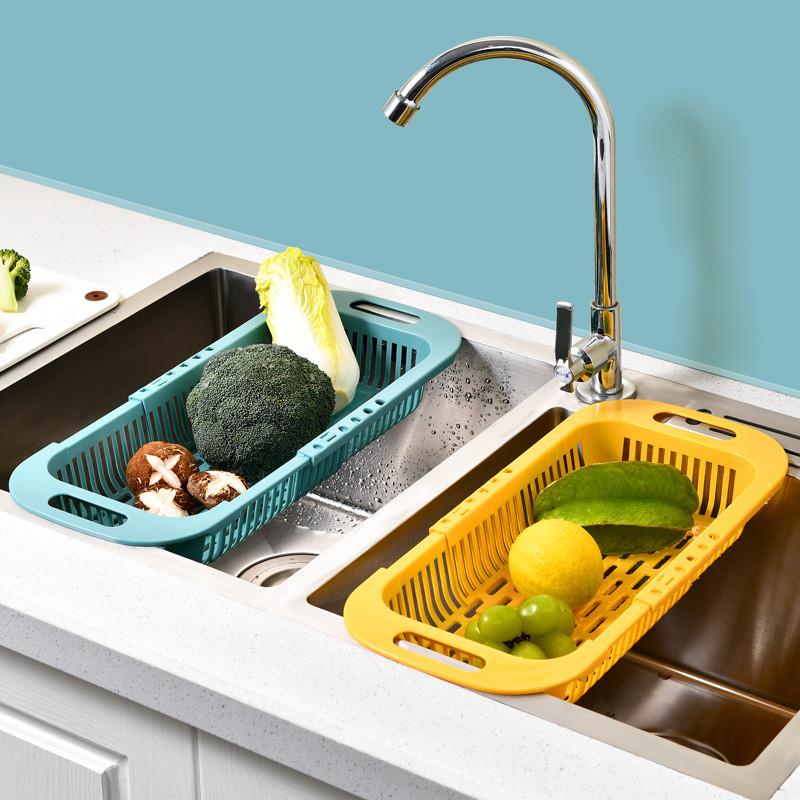 沥水篮碗架家用厨房洗菜盆放碗筷收纳层架洗碗水池伸缩水槽置物架