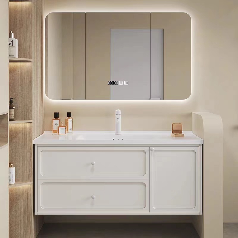 橡木陶瓷一体盆浴室柜组合实木卫浴洗脸盆卫生间洗手洗漱台洗手池