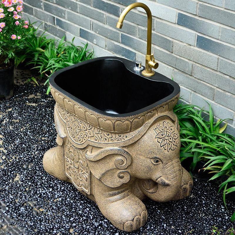 庭院户外水槽大象洗拖把池花园洗手池自动下水阳台洗墩布池子家用