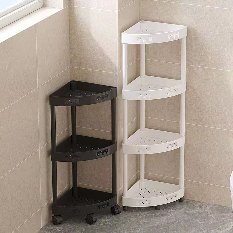 卫生间置物架落地式浴室三角架夹缝收纳架家用厕所马桶转角储物架