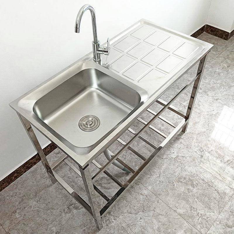 厨房不锈钢水槽带支架免安装水槽支撑架移动式洗菜池洗手盆落地架