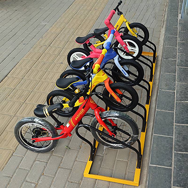 儿童平衡车停车架自行车分体卡位式停放架不锈钢立式电动车摆放架