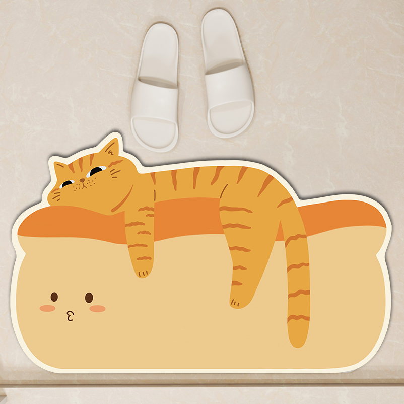 萌宠猫硅藻泥吸水地垫卫生间入户门浴室地毯卫浴脚垫防滑厕所门垫