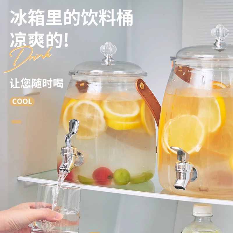 冰箱冷水壶带龙头家用大容量塑料饮料桶冷泡瓶水果茶凉水壶果汁桶
