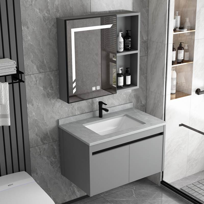 智能太空铝合金浴室柜组合卫生间一体洗漱台简约洗脸盆柜洗手盆池
