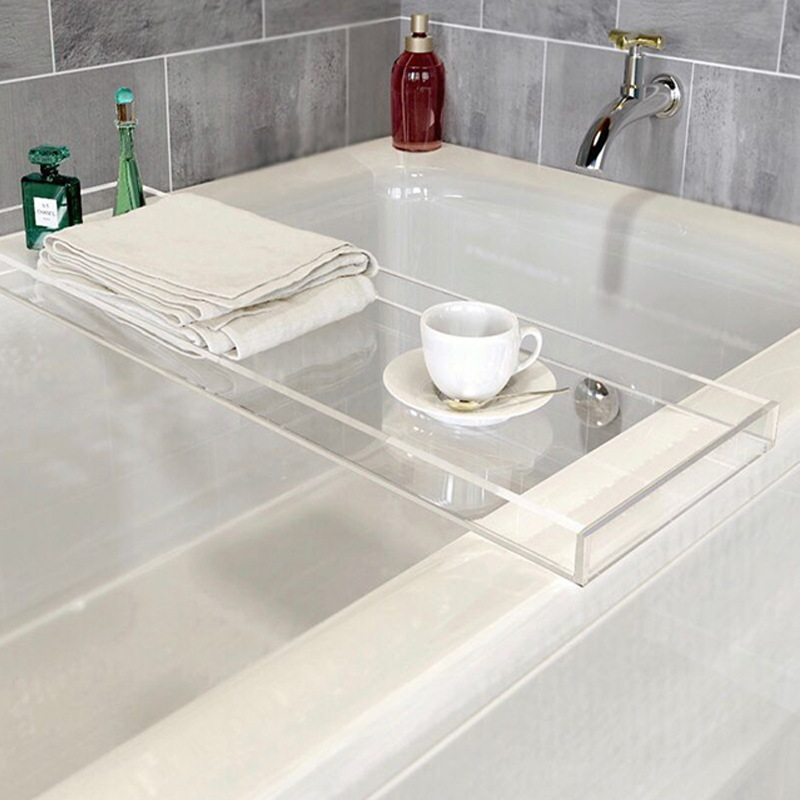 新款实用北欧亚克力浴缸置物架ins风托盘新款隔板透明泡澡板酒SPA