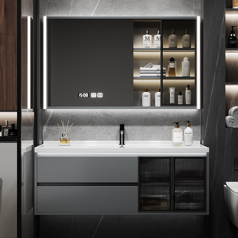 新品现代简约浴室柜组合卫生间陶瓷一体洗漱台洗脸洗面轻奢洗手盆