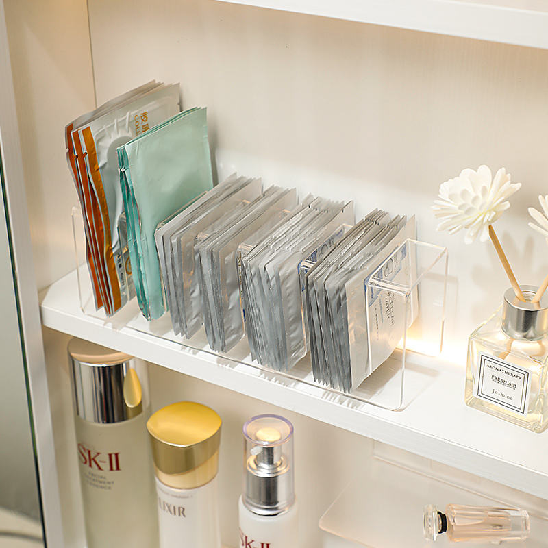 亚克力镜柜收纳盒浴室柜化妆品置物架卫生间分格隔板面膜整理盒子