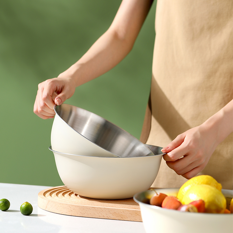 不锈钢盆洗菜和面打蛋家用厨房凉拌沙拉料理盆直边盆碗面盆发面盆