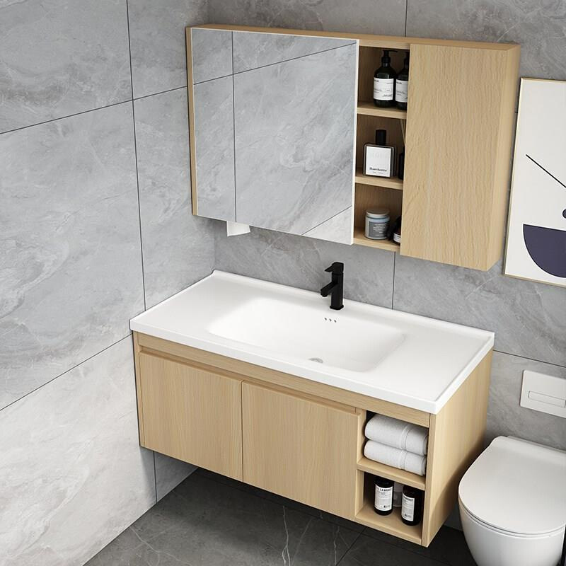 实木浴室柜小户型40CM宽超窄卫生间储物柜洗手盆镜柜洗脸盆洗漱台