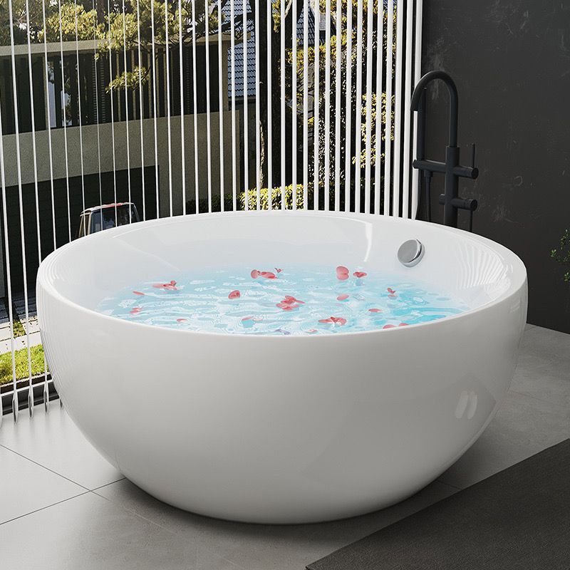圆形独立浴缸一体无缝酒店民宿家用网红亚克力浴盆双人大空间浴缸