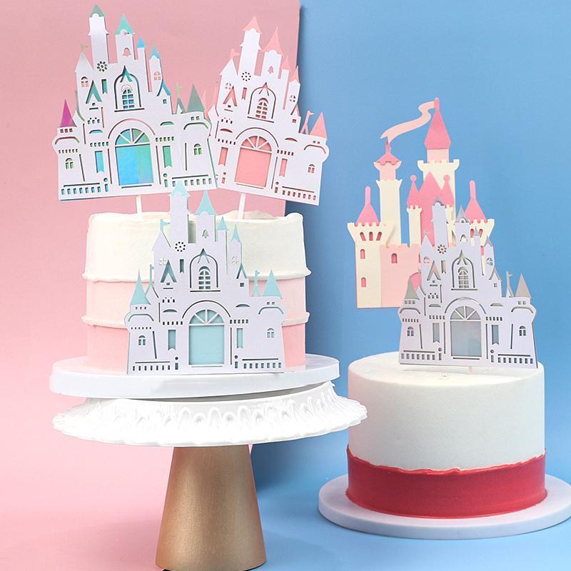 蛋糕装饰梦幻城堡生日快乐插牌插件摆件烘培甜品派对主题情景装扮