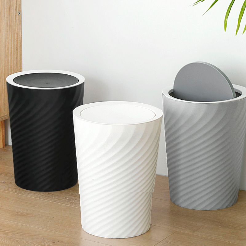家用创意大号摇盖式垃圾桶简约高档卫生间客厅办公室带盖马桶纸篓