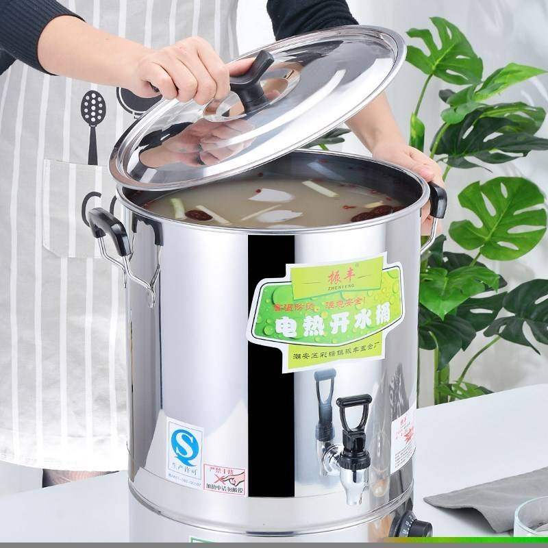 。60L电热水桶商用大容量防干烧煮粥工厂汤锅不锈钢移动烧水自动