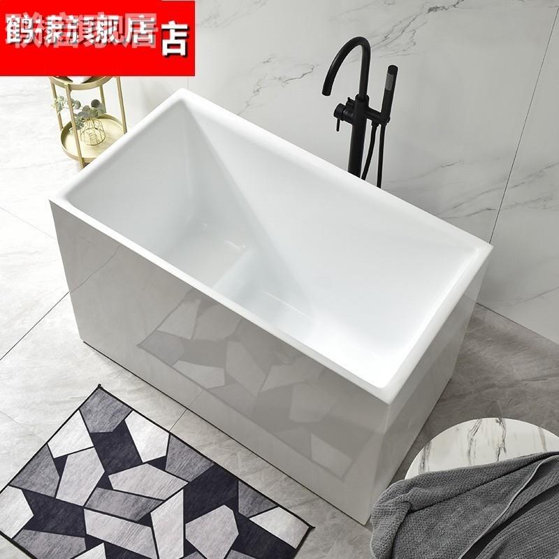 小浴缸家用小户型日式深泡亚克力独立一体式可移动坐式超迷你方缸