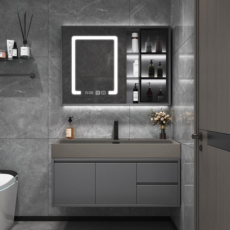 轻奢浴室柜纳米岩石一体盆现代简约卫生间洗漱台洗手洗脸盆柜组合