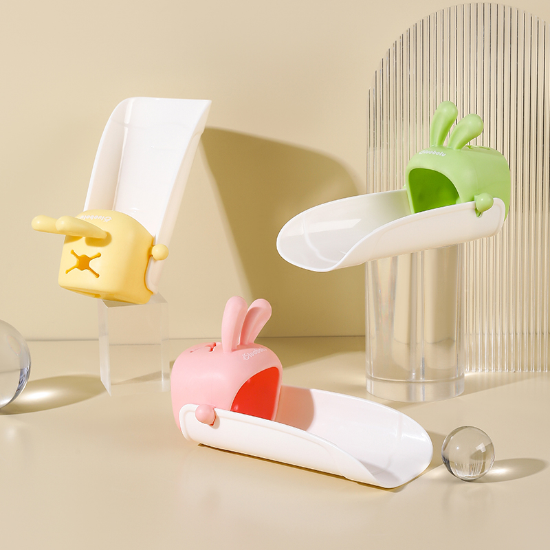 水龙头延伸器宝宝洗手台可爱卡通兔耳通用硅胶加长延长防溅水神器