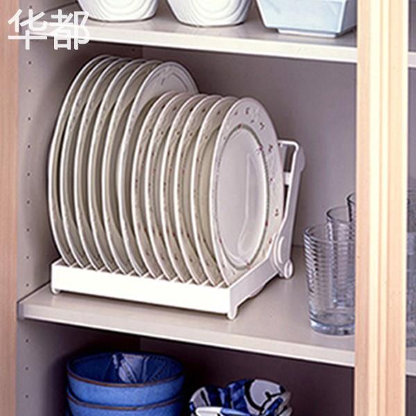 华都日本厨房折叠餐具收纳架盘子沥水架水槽餐具沥水单层塑料置物
