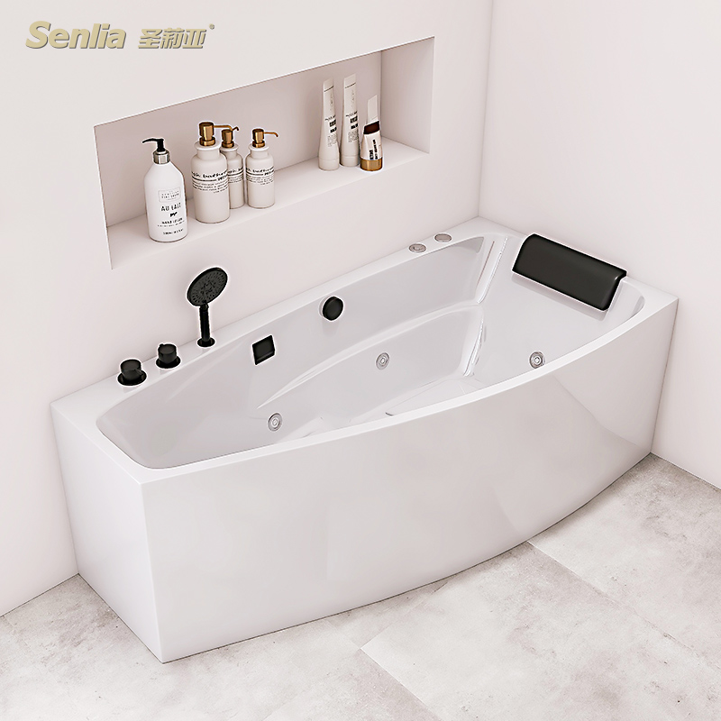 圣莉亚亚克力浴缸家用小户型卫生间酒店日式按摩迷你浴盆网红浴缸