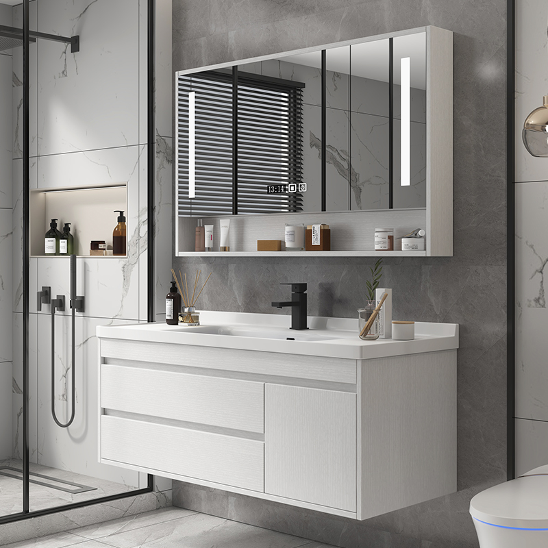 陶瓷一体盆浴室柜组合新款卫生间现代简约洗脸盆柜洗手盆卫浴套装
